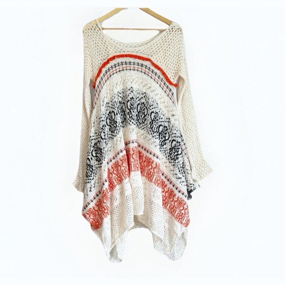 Sleeping on Snow Risen Sun Sweater Dress Women's Small Crochet Long Sleeve Flowy - Picture 3 of 15